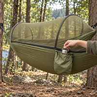 Hamac de camping portable avec moustiquaire, pour 1 à 2 personnes, idéal pour les voyages en plein air, la randonnée, le camping, le jardin, la plage, les pique-niques
