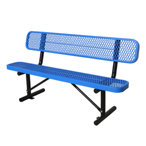 Banco de Acero Termoplástico para Exteriores de 150 cm, 180 cm, 244 cm, Asiento de Banco para Parque Público, Asientos para Jardín, Patio, Banco Metálico Moderno - Product Image 2