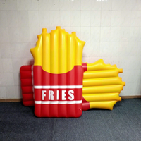 Flotteur gonflable en PVC personnalisé en forme de frites, flotteur gonflable aquatique pour adultes, lit flottant gonflable en forme de frites