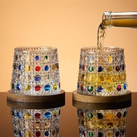 Ensemble de verres à whisky et à bière haut de gamme en verre cristal, design créatif rotatif, résistant aux hautes températures, motif glacier, pour spiritueux et boissons étrangères
