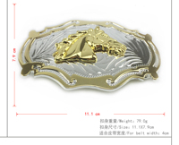Boucle de ceinture de cow-boy faite à la main, motif Y2K gravé à l'or, boucle de ceinture de cheval de rodéo pour hommes et femmes