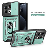 Étui robuste pour téléphone Tecno Spark 50/40/30/pro5G, en PC, anti-chute, avec support circulaire, protection de l'objectif de l'appareil photo coulissant