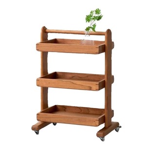 Wooden <b>Storage</b> <b>Cart</b> 3 Tier Standing Type Kitchen Bathroom Use Neatening <b>Storage</b> Rectangle Shape - Product Image 5