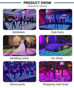 Sang trọng tương tác LED Dance Floor với gạch ánh sáng cảm biến và áp lực nhạy cảm Glass màn hình hoàn chỉnh video trình bày - Product Image 4