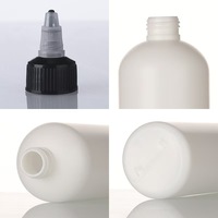 Récipient HDPE noir direct d'usine 150-200ml avec capuchon à double verrouillage, pot de col de 47mm bouteille de supplément