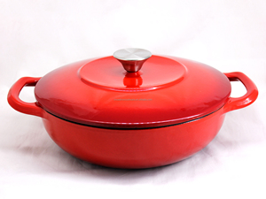 Casserole peu profonde en <span class=keywords><strong>fonte</strong></span> émaillée avec couvercle, modèle hollandais, en promotion – Caractéristique principale : design peu profond - Product Image 2
