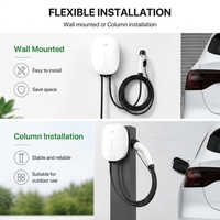 Nouvelle borne de recharge murale pour véhicules électriques 7 kW Type 2 AC 230 V avec écran LCD, résistance aux intempéries IP55, utilisation domestique, certifiée CE TUV, garantie 1 an, câble de 5 m, 32 A