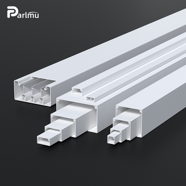 PVC Slotted Cable Trunking Wire Duct Snap-On Cover Flame Retardant Electrical Raceway White Grey Outdoor UV Resistant