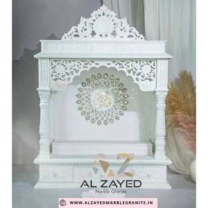 Modern Design White Marble Pure White Marble <b>Mandir</b> Handcrafted Home Temple for Pooja Room Traditional Spiritual Decor - Product Image 1