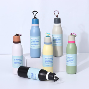 Nueva Taza de Agua Aislada al Vacío de Acero Inoxidable 304, Portátil, con Cordón, para Deportes al Aire Libre - Product Image 1