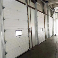 Vente chaude Porte de garage électrique automatique antivol au design moderne personnalisée en alliage d'aluminium, verre miroir, bois