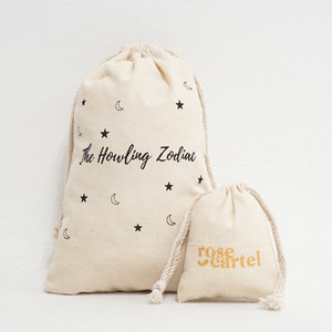 Sac à cordon en coton de couleur beige, sacs cadeaux personnalisés en coton - Product Image 3