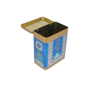 กระป๋องจัดเก็บชาโลหะทรงสี่เหลี่ยมผืนผ้าพร้อมฝาบานพับแพ็คเก็บน้ำชากระป๋อง - Product Image 2