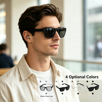 Lunettes de soleil musicales intelligentes à audio ouvert, verres polarisés UV400, contrôle tactile unique, chargement sans fil, protection contre la lumière bleue