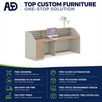 Comptoir de réception de bureau avec tiroir de rangement et éclairage LED, bureau d'accueil simple pour entreprise