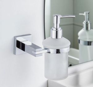 Dispenser di <span class=keywords><strong>Sapone</strong></span> Liquido Schiumogeno di Lusso in Vetro con Finitura Cromata da Parete, Design Moderno per Hotel, Bagni e Scuole, Garanzia di 3 Anni - Product Image 1
