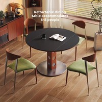 Table à manger pliante Bauhaus en bois rétro avec plateau en pierre, fonction cuisinière à induction, design de bureau réglable, pour restaurant