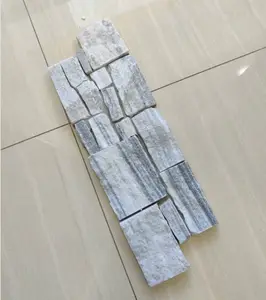 Cloudy Gray Split Face Quartzite interiors cladding stone veneer quartz stack stone tile