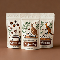 Sac en Mylar métallisé avec logo en feuille d'or et d'argent, estampage à chaud de luxe, fermeture éclair refermable, pour emballage de café haut de gamme
