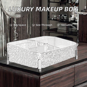 Caja Organizadora de Cosméticos de Plástico PET de Lujo al por Mayor, Organizador de Maquillaje con Cajones para Escritorio, para Pinceles y Lápices Labiales - Product Image 4