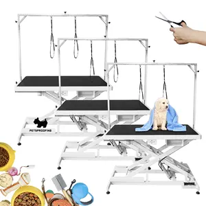 Professional Grade Beauty Equipment Electric Lifting Foldable Dog show pet Stainless Steel trimming drying Grooming Table