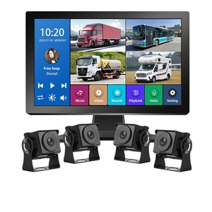 4CH DVR พร้อมหน้าจอสัมผัส RV กล้องด้านข้างรถบรรทุก Quad <span class=keywords><strong>SPLIT</strong></span> 4K ADAS Dash CAM ระบบเตือนภัยสำหรับรถยนต์ ahds - Product Image 1