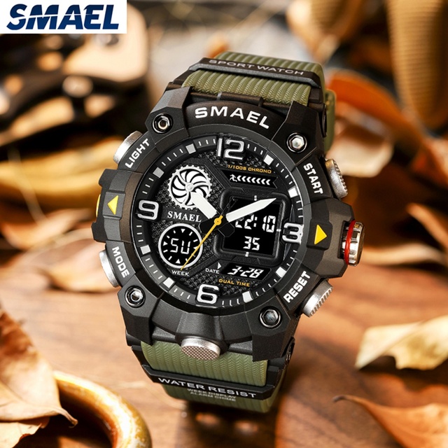 Wholesale Good Quality SMAEL 8055 China Smart Sport Watches Luxury Brand Multi-Function Stop Watch Alarm Chronograph Dual Time