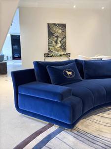 Canapé en tissu de luxe léger italien 2026, modèle grand format pour salle, meubles en forme d'arc, salle audiovisuelle de villa - Product Image 4