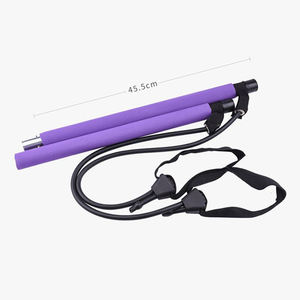 Barra per Esercizi Fitness Yoga Pilates <span class=keywords><strong>a</strong></span> 2 Sezioni con Fascia Elastica di Resistenza Regolabile - Product Image 3