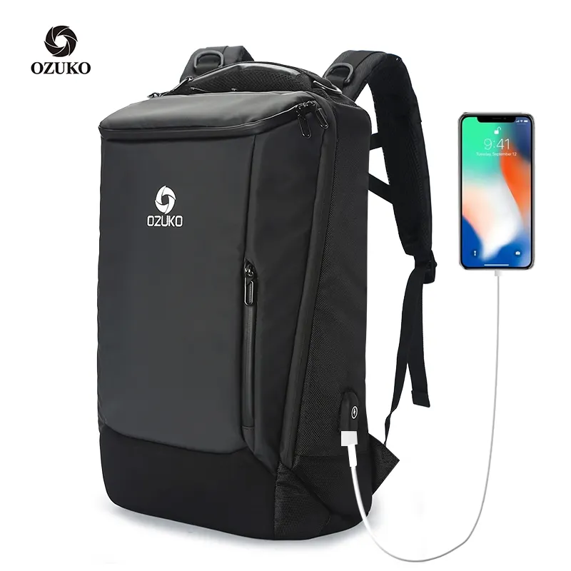 Ozuko 9060 Business Sac A Dos Bagpack Waterproof Men'S Bag Commuting Back Pack Laptop Usb Bag For Man Smart Backpack