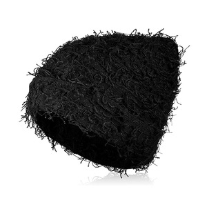 Bonnet tricoté doux et déchiré Y2K camouflage vert herbe avec logo personnalisé JX pour l'hiver - Product Image 1