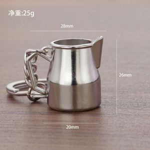 Mini porte-clés créatif 3D en forme de tasse à café et en métal, cadeau promotionnel, série de produits de café, porte-clés attrayant - Product Image 5