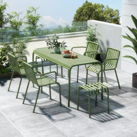 Table Basse et Chaises de Balcon en Acier, Style Nordique Moderne, Pour Bar Commercial, Usage Extérieur