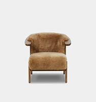 Fauteuil d'appoint en bois de chêne de luxe pour la maison, le bureau, fauteuil de salon contemporain confortable avec éponge pour une utilisation en intérieur dans le salon