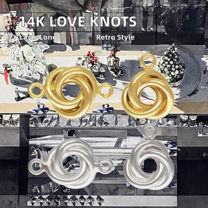 Colgantes de nudo de amor vintage de oro laminado de 14K, conectores permanentes para joyería fina, dijes para collares y pulseras - Product Image 2