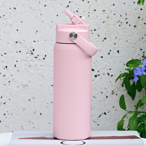 Premium 24oz 18/8 Stainless Steel <b>One</b>-handed Vacuum Flask Vacuum Insulated Travel Mug Gym Workout - Product Image 1
