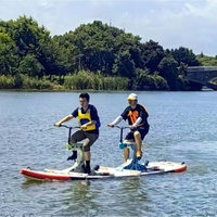 Nouveau design de vélo aquatique gonflable double intégré, vélo aquatique flottant stable pour les loisirs aquatiques en plein air