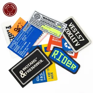 Custom Private High-Density Damask Serial Numbers Clothing Neck Tag Labels Woven Labels For Clothing With Serial Number