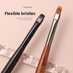 Nuevo Set de 6 Pinceles de Manicura con Mango de Sándalo, Cortos, Redondos y Cuadrados, para Base, Gel UV, Diseño de <span class=keywords><strong>Uñas</strong></span> Largas y Degradados - Product Image 2