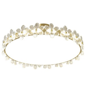 Modern Minimalist Nordic Style All-Copper Ceiling <b>Light</b> Petal Crystal Fixture for Bedroom Living Room <b>Dining</b> Room; <b>Light</b> Luxury - Product Image 4
