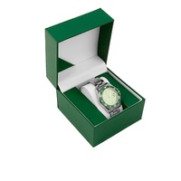 Caja de Reloj de Plástico de Ángulo Recto Clásica de 5 Colores MU, Caja de Almacenamiento de Reloj de Cuero PU, Caja de Regalo, Empaque de Reloj de Madera de Alta Gama