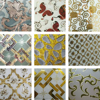 Goldenes säuregeätztes Spiegelglas, diamantförmig geripptes Creek-gekühltes Frostglas-Panel für Badezimmertüren, blickdichtes Duschglas