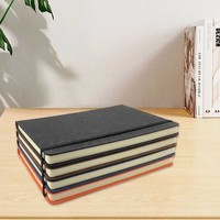 Carnet de notes/journal étudiant en cuir A5 personnalisé avec élastique, couverture rigide, logo personnalisable, reliure cousue