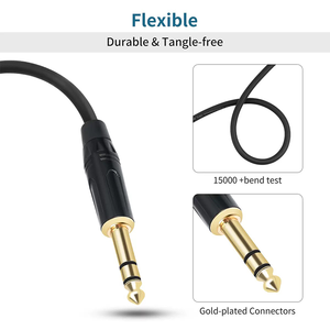 <span class=keywords><strong>Cable</strong></span> de Instrumento TRS de 1/4 de Pulgada, Carcasa de Cobre Chapada en Oro, <span class=keywords><strong>Cable</strong></span> Estéreo TRS Macho de 6.35mm <span class=keywords><strong>a</strong></span> Macho de 6.35mm para <span class=keywords><strong>Guitarra</strong></span> Eléctrica - Product Image 4