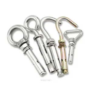 M14 M18 Galvanized Carbon Steel Grade 4.8 8.8 10.9 12.9 Yellow Zinc Plated J Eye Ring Type Shape Hook Anchor Expansion Bolt