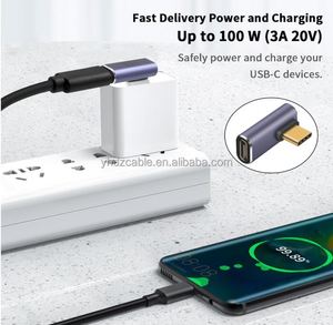 <b>USB</b> <b>C</b> Right Angle <b>Adapter</b> 100W <b>USB</b> <b>C</b> <b>Adapter</b> 40Gbps Support 8K 60Hz Video Display for Thunderbolt 4 <b>USB</b> 4 HUB Docking Tablet - Product Image 3