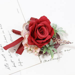 Düğün balo damat Groom korsage gelin çiçek taç Tiaras Bohemian saç çelenk Hairband plaj için yapay çiçek bilek - Product Image 3