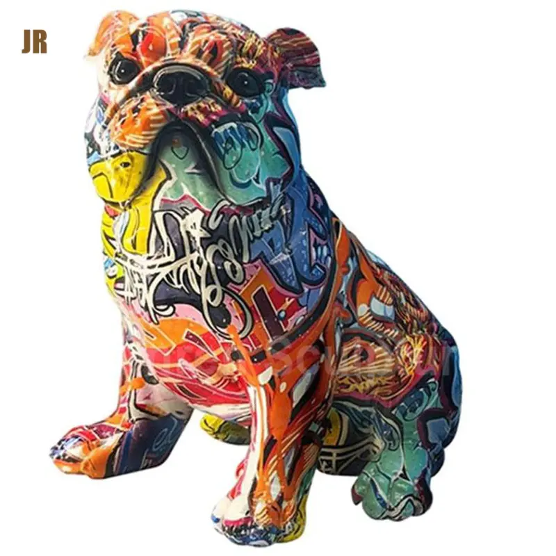 Statue de Hot Dog Bulldog pour décoration de jardin en résine Style artisanal couleur caractéristique