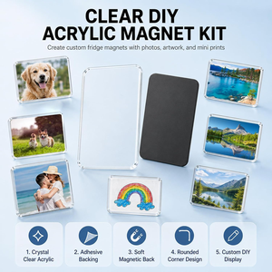 Autocollants magnétiques créatifs personnalisés pour étudiants, décoration de messages, cadeau DIY, aimants de réfrigérateur en acrylique sur mesure - Product Image 4