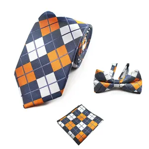 8Cm Silk Men Của Wedding Party Bow Tie Set Cho Nam Giới Màu Xanh Floral Xanh Kẻ Sọc Bowtie Pocket Vuông Set Thời Trang Cà Vạt Nam